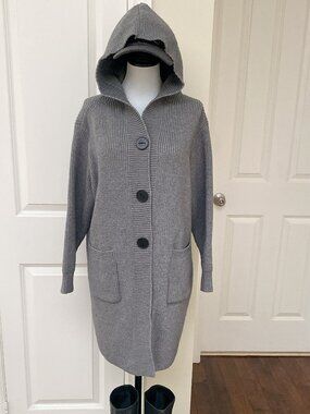 🖤NWT Cozy Hooded Knit Button Front Long Cardigan Sweater 🖤